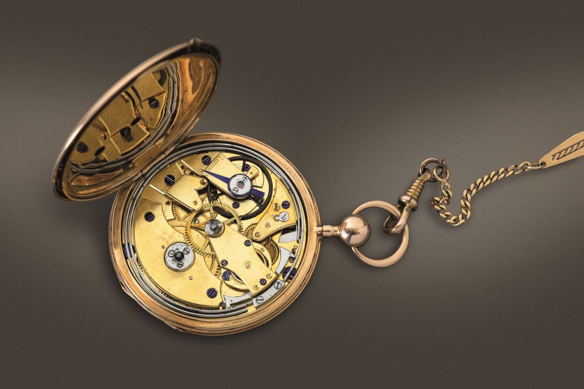Vacheron & Constantin - Orologio da Tasca in Oro 18k, con Scappamento a Cilindro, Quadrante in Ar...