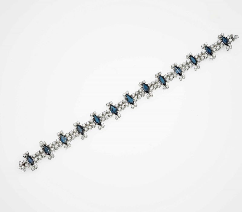 Sapphire, diamond and gold bracelet  - Auction Fine and Coral Jewels - Cambi Casa d'Aste
