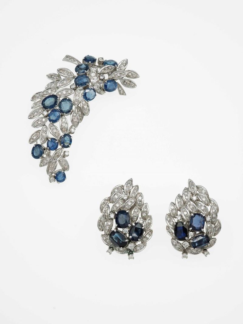 Sapphire, diamond and gold demi-parure  - Auction Jewels | Cambi Time - Cambi Casa d'Aste
