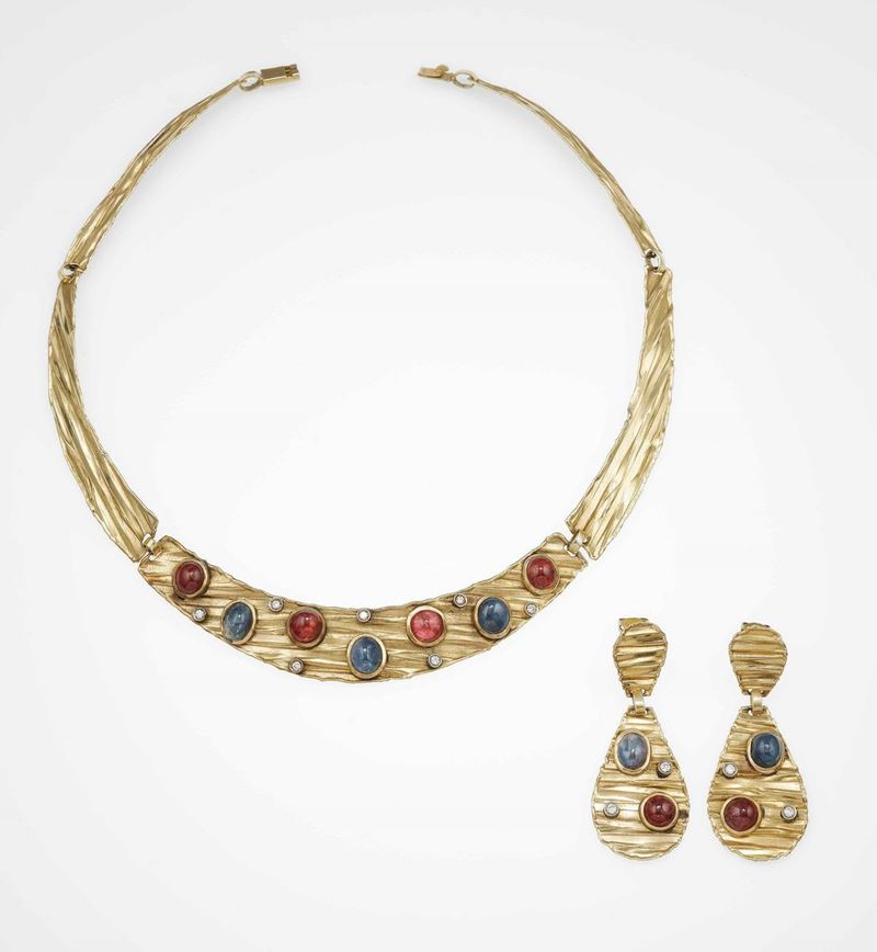 Gem-set and gold demi-parure  - Auction Jewels | Cambi Time - Cambi Casa d'Aste
