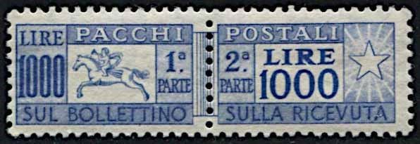 1954, Repubblica Italiana, Pacchi Postali.