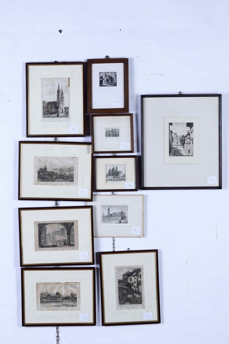 Lotto composto da dieci incisioni, nove delle quali del secolo XIX e una del secolo XX. Soggetti e località differenti Assisi - incisioni  - Auction Timed Auction | Antique Books, Prints, Engravings and Maps - Cambi Casa d'Aste