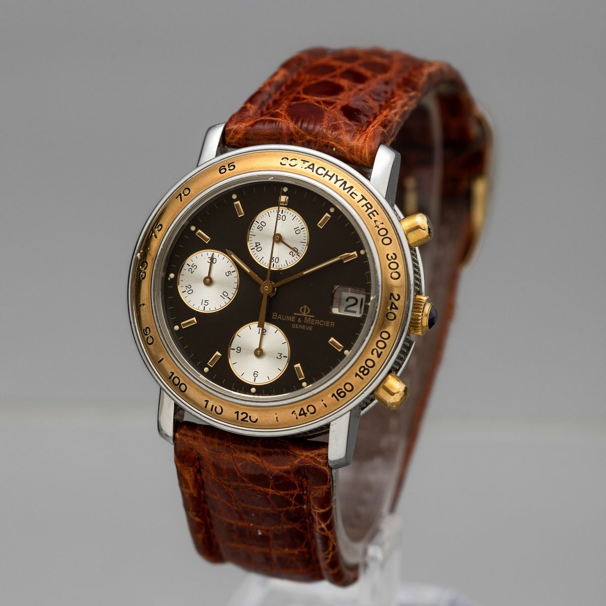 Baume & Mercier - Transpacific Automatico Acciaio e Oro con Quadrante Nero Contatori Verticali e ...
