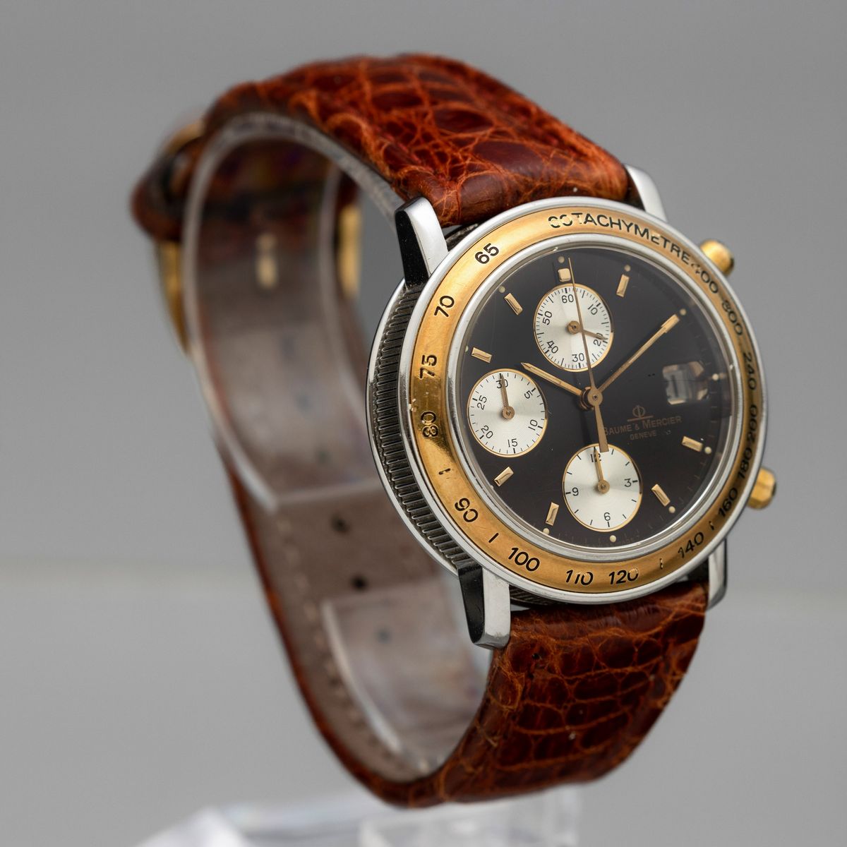 Baume & Mercier - Transpacific Automatico Acciaio e Oro con Quadrante Nero Contatori Verticali e ...