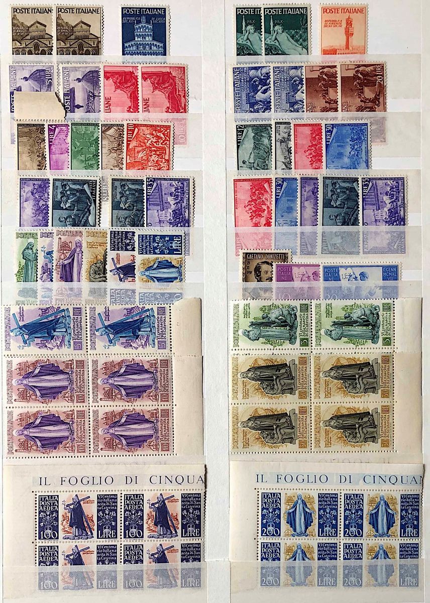 1945/1958, Repubblica Italiana, Numerose Emissioni del Periodo.