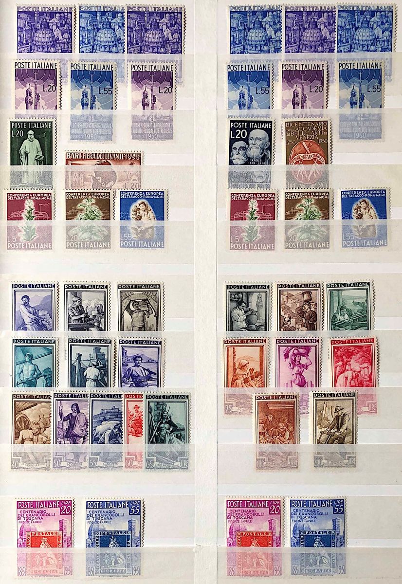 1945/1958, Repubblica Italiana, Numerose Emissioni del Periodo.
