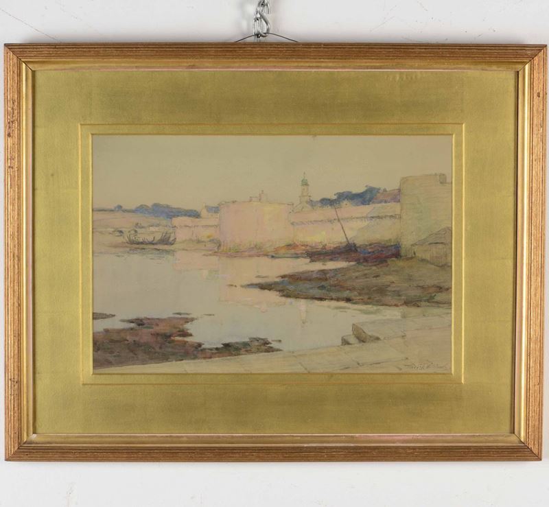 Terrick Williams Paesaggio costiero  - acquerello su carta - Asta Dipinti del XIX e XX secolo | Cambi Time - Cambi Casa d'Aste