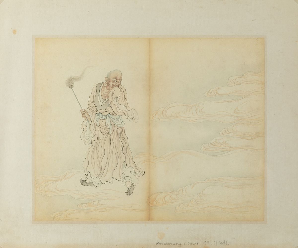 Disegno su Carta Raffigurante un Immortale, Cina, Dinastia Qing, XIX Secolo