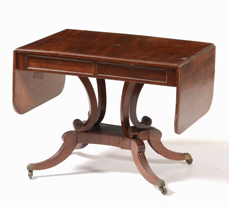Tavolo a bandelle in mogano. Inghilterra, XIX secolo  - Auction Antique September | Cambi Time - Cambi Casa d'Aste
