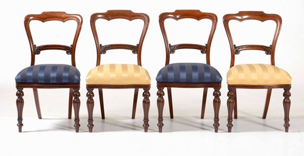 Quattro sedie. Inghilterra XIX-XX secolo