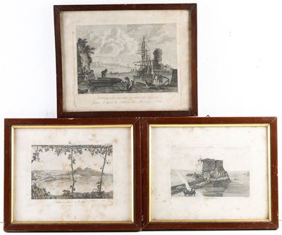 Riepenhausen Ernst Ludwig, Le quattro ore del giorno - Quattro vedute di Napoli, incisioni calcog...