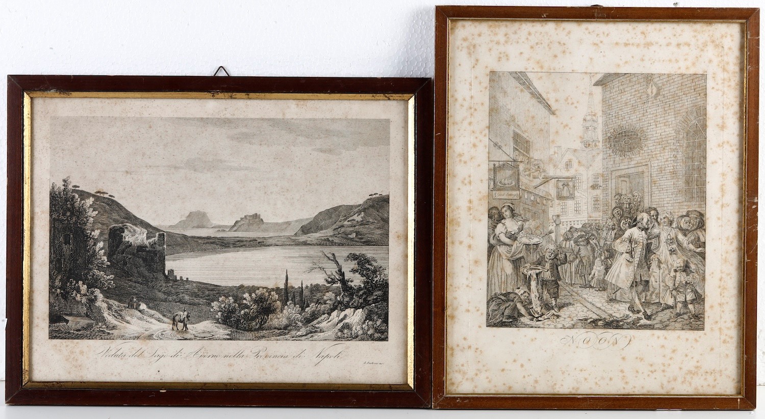 Riepenhausen Ernst Ludwig, Le quattro ore del giorno - Quattro vedute di Napoli, incisioni calcog...