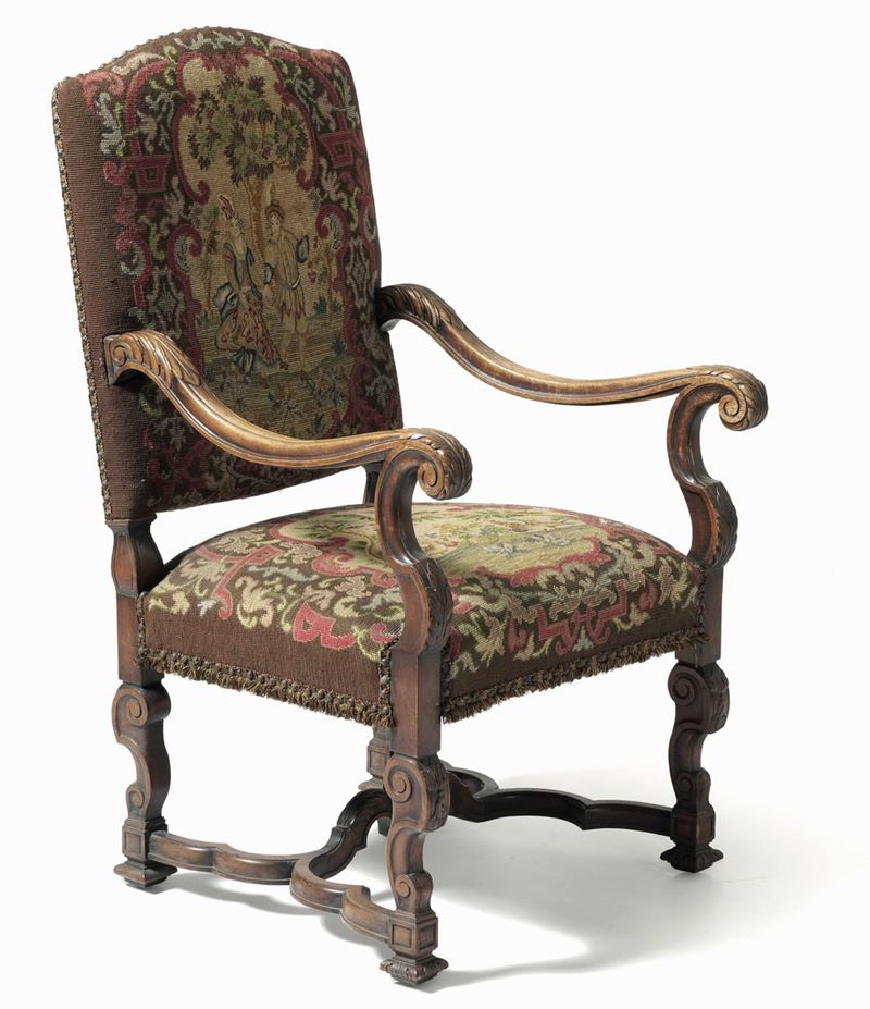 Poltrona in stile "osso di montone". XIX-XX secolo  - Auction Italian Mansions - Cambi Casa d'Aste
