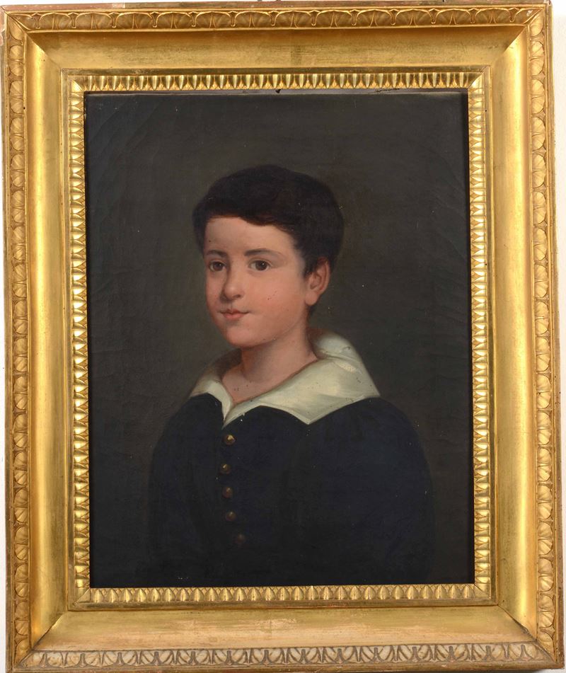 Scuola del XIX secolo Ritratto di fanciullo  - olio su tela - Asta Dipinti Antichi | Cambi Time - Cambi Casa d'Aste