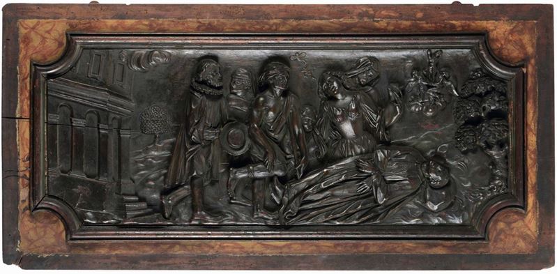 Rilievo in legno scolpito. Arte barocca d'oltralpe del XVII secolo  - Asta Dimore Italiane - Cambi Casa d'Aste