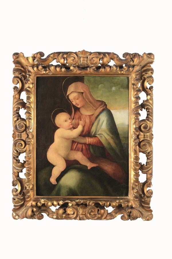 Scuola lombarda del XVI secolo Madonna con Bambino
