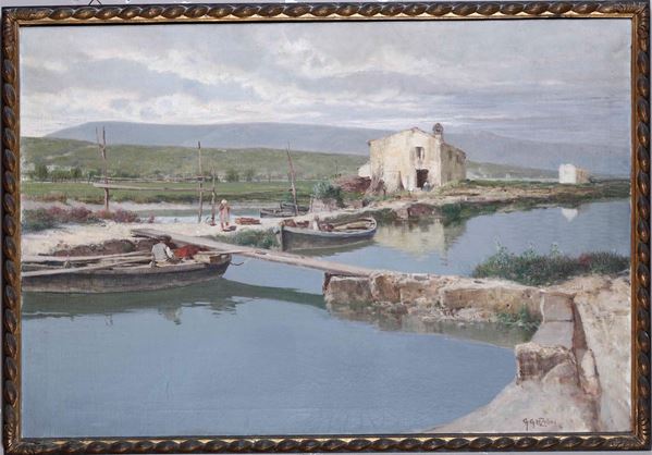 Giuseppe Garzolini (1850-1938) Paesaggio veneto