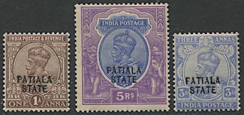 1912/1926, Indian Conv. States, Patiala, George V.  - Asta Filatelia e Storia Postale - Cambi Casa d'Aste