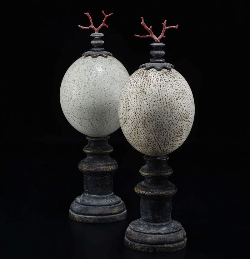 Two ostrich eggs  - Auction Mirabilia Naturalia - Cambi Casa d'Aste