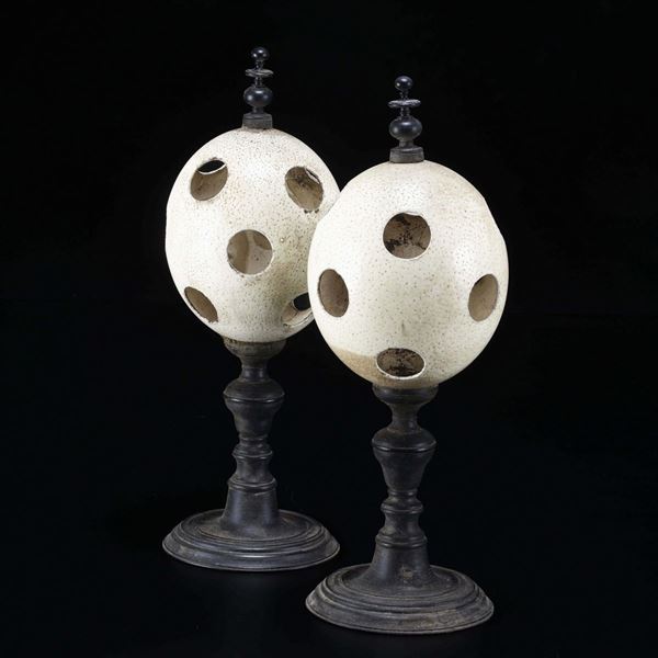 Two ostrich eggs