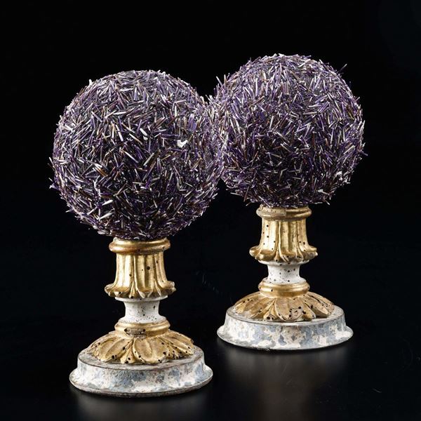 Two sea urchin spine spheres