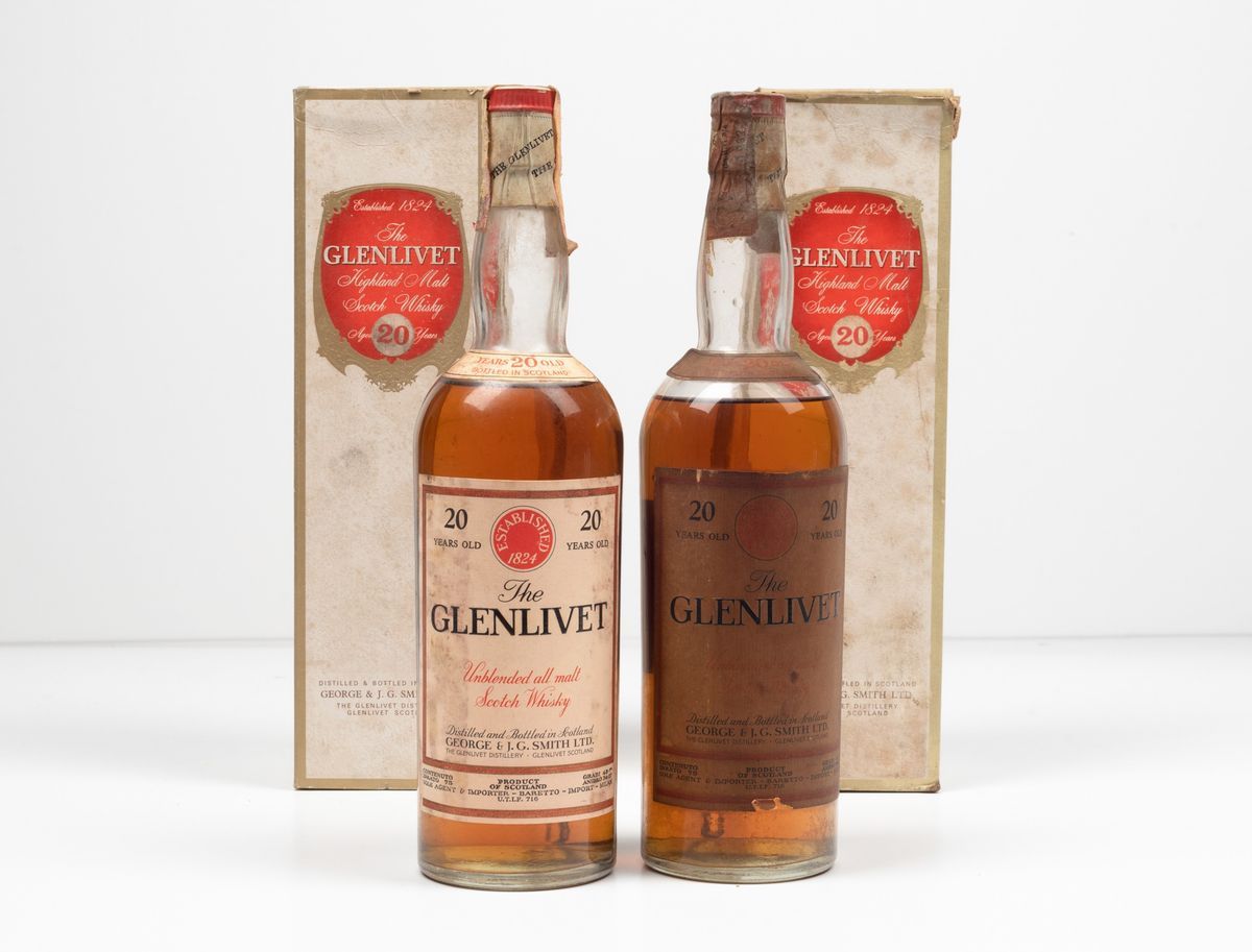 The Glenlivet, George & J.g. Smith Unblended All Malt Scotch Whisky 20 Years Old