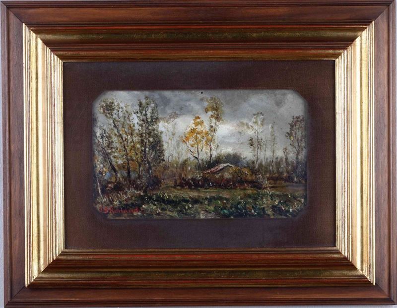 Renaud Paesaggio  - olio su masonite (?) - Auction 19th and 20th Century Paintings | Timed Auction - Cambi Casa d'Aste