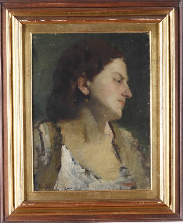 Ignoto del XIX secolo Ritratto di giovane donna di profilo