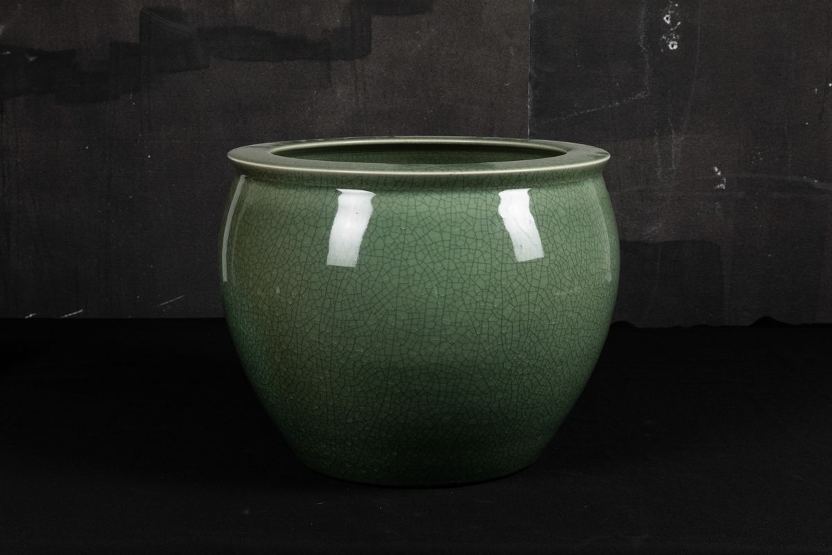 Cachepot in Porcellana Color Celadon, Cina, XX Secolo