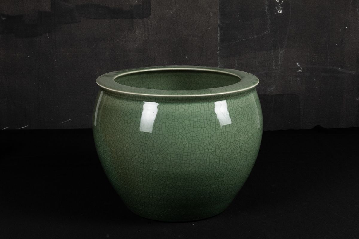 Cachepot in Porcellana Color Celadon, Cina, XX Secolo