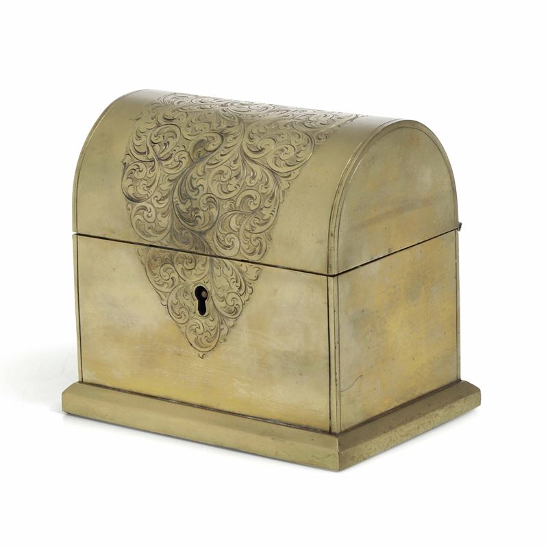 Piccolo scrigno. Bronzo fuso, cesellato e dorato. XIX secolo  - Auction Antique April - Cambi Casa d'Aste