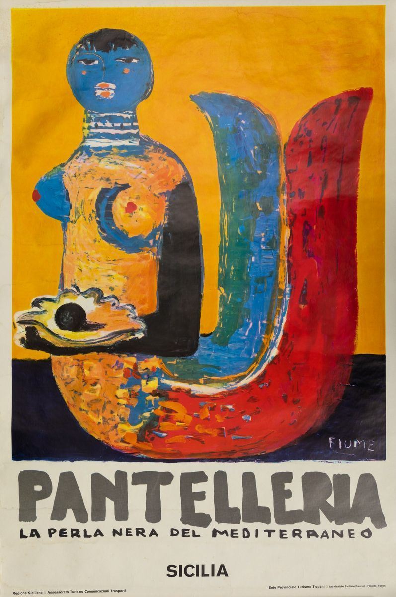 Salvatore Fiume : Pantelleria la Perla Nera del Mediterraneo  - Auction Vintage Posters | Timed Auction - Cambi Casa d'Aste