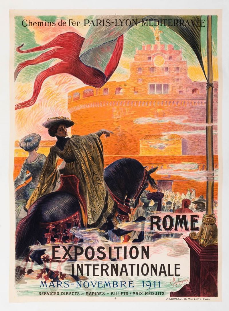 Georges Antoine Rochegrosse : Rome- Exposition Internationale  - Asta Manifesti d'Epoca - Cambi Casa d'Aste