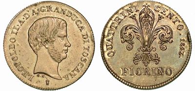Firenze. Leopoldo II di Lorena, 1824-1859. Fiorino 1843 (III Tipo).