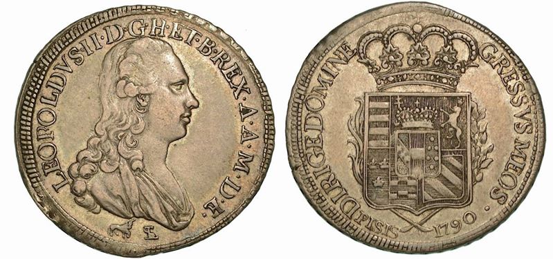 FIRENZE. PIETRO LEOPOLDO I DI LORENA, 1765-1790.  Mezzo Francescone 1790.  - Auction Numismatics - Cambi Casa d'Aste
