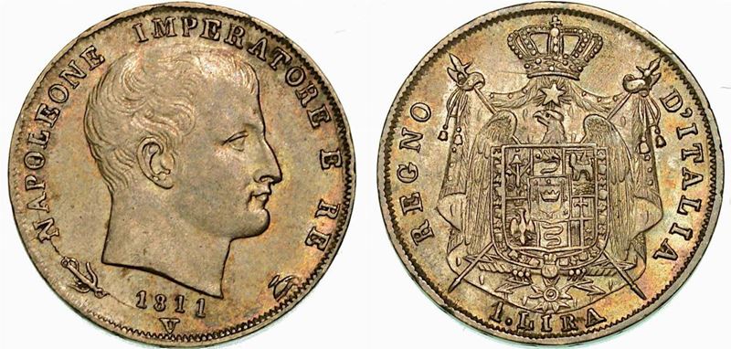 VENEZIA. NAPOLEONE I, 1805-18154. 1 Lira 1811.  - Auction Numismatics - Cambi Casa d'Aste