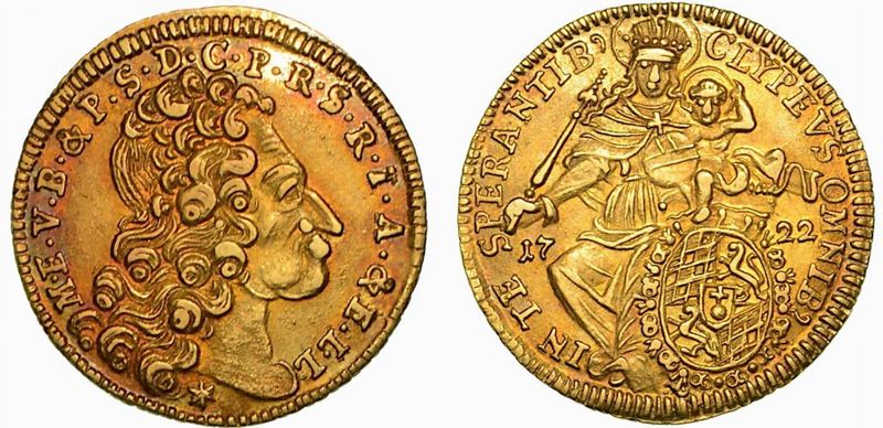 GERMANIA - BAVIERA. MAXIMILIAN II EMANUEL, 1679-1726. 1/2 Max d'or 1722.  - Auction Numismatics - Cambi Casa d'Aste