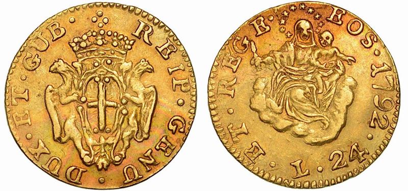 GENOVA. DOGI BIENNALI, 1528-1797. 24 Lire 1792.  - Auction Numismatics - Cambi Casa d'Aste