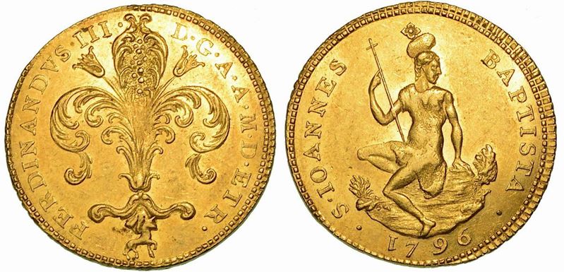 FIRENZE. FERDINANDO III DI LORENA, 1790-1801. Ruspone 1796.  - Auction Numismatics - Cambi Casa d'Aste