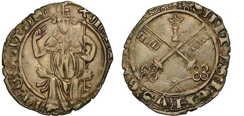 STATO PONTIFICIO. MARTINO V, 1417-1431. Carlino. Avignone.  - Auction Numismatics - Cambi Casa d'Aste