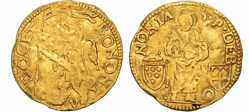 STATO PONTIFICIO. LEONE X, 1513-1521. Ducato s.d. Bologna.  - Auction Numismatics - Cambi Casa d'Aste
