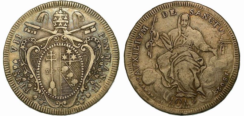 STATO PONTIFICIO. PIO VII, 1800-1823. Scudo 1802 A. II.  - Auction Numismatics - Cambi Casa d'Aste