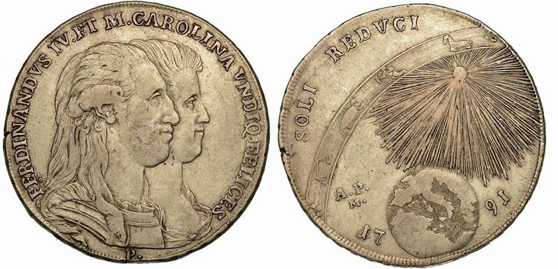 NAPOLI. FERDINANDO IV DI BORBONE, 1759-1799. 120 Grana 1791.  - Auction Numismatics - Cambi Casa d'Aste