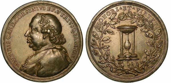 STATO PONTIFICIO. CARDINALE ANDREA CORSINI, 1759-1795. Medaglia in argento s.d.