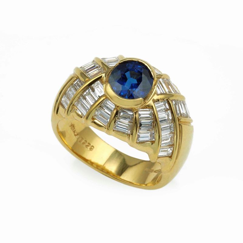 Sapphire and diamond ring  - Auction Contemporary Jewels - Cambi Casa d'Aste