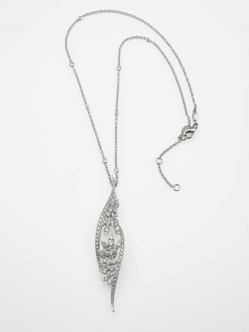 Diamond and gold pendent necklace  - Auction Contemporary Jewels - Cambi Casa d'Aste