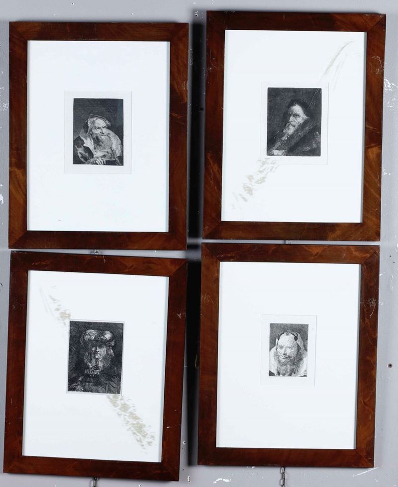Quattro incisioni con ritratti, in cornice  - Auction Antique June | Cambi Time - Cambi Casa d'Aste