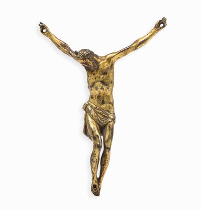 Corpus Christi. Bronzo Fuso, Cesellato e Dorato. Arte Rinascimentale Italiana del XVI Secolo. Amb...