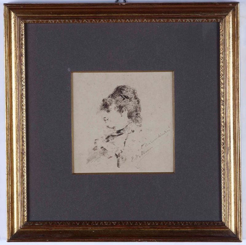 Edoardo Dalbono : Ritratto femminile  - Auction 19th and 20th Century Paintings | Cambi Time - Cambi Casa d'Aste