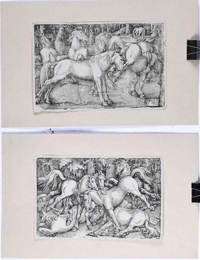 Hans Baldung, Gruppo di cavalli, incisione del 1534